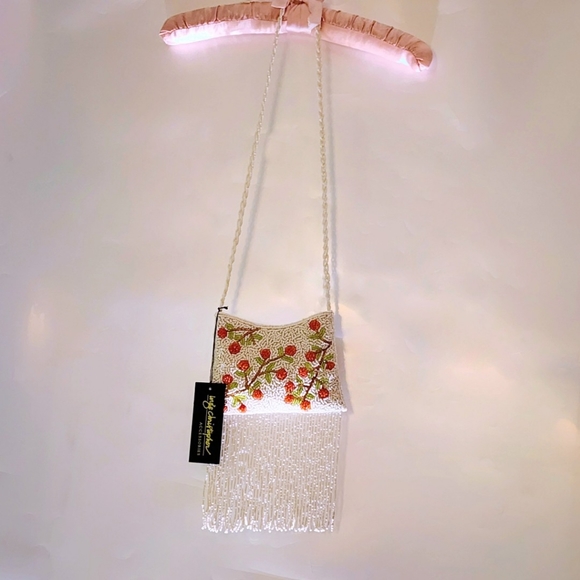 Hand Beaded Cherry Tree Mini Crossboddy Handbag - Picture 8 of 10